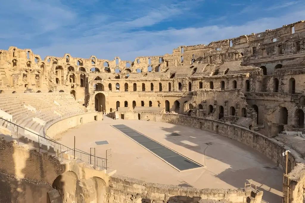 El Jem, Mahdia, Tunisia. Amphitheater of the Roman ruins at El Jem.