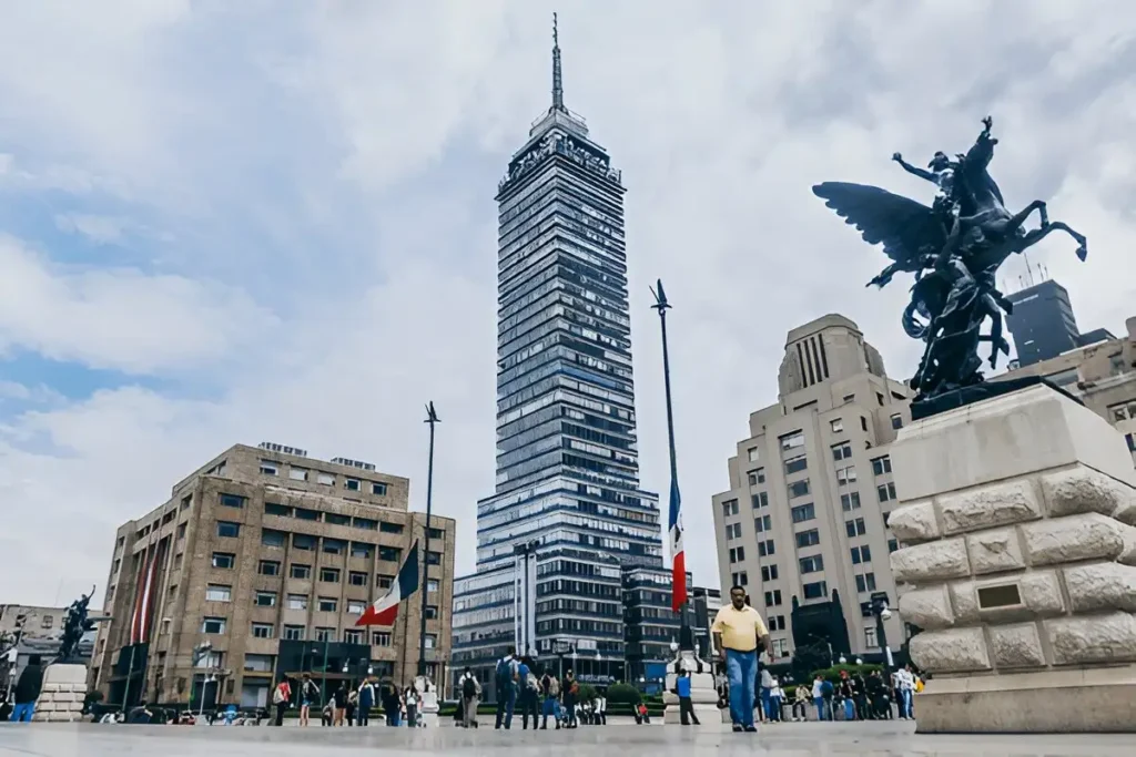 Alameda Central park and center of Mexico City