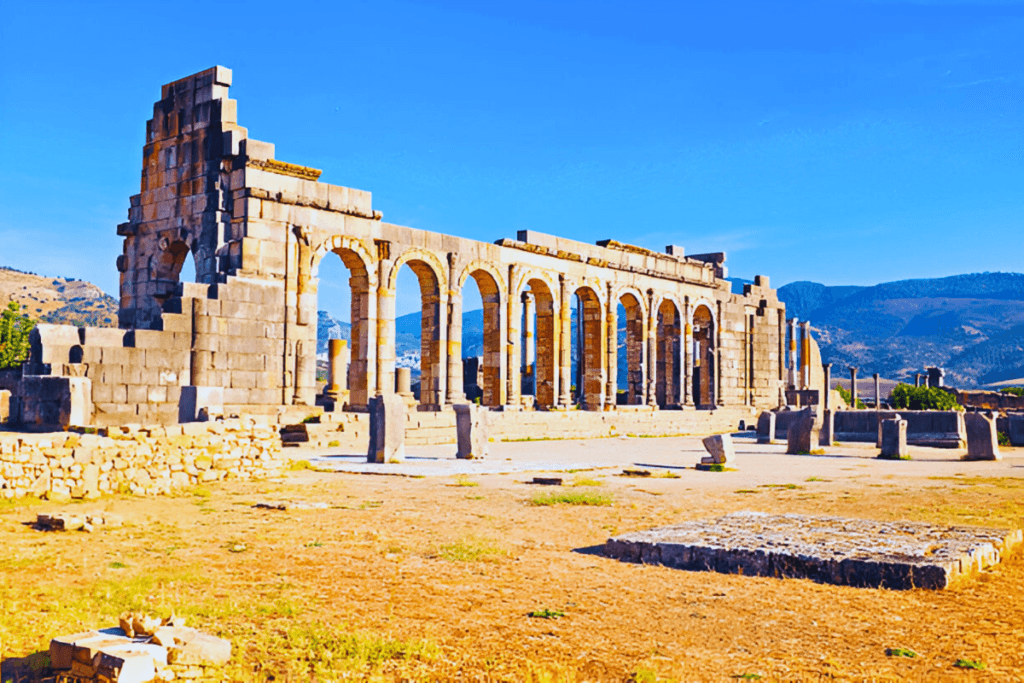 Volubilis - Roman basilica ruins in Morocco, North Africa